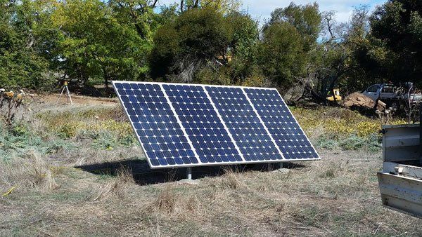 Remote drilling solar panel