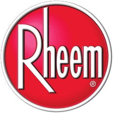 Rheem logo: White text 