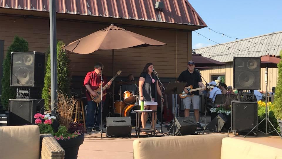 musicians on the patio