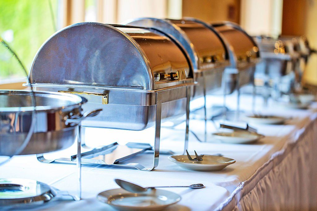 catering table of food
