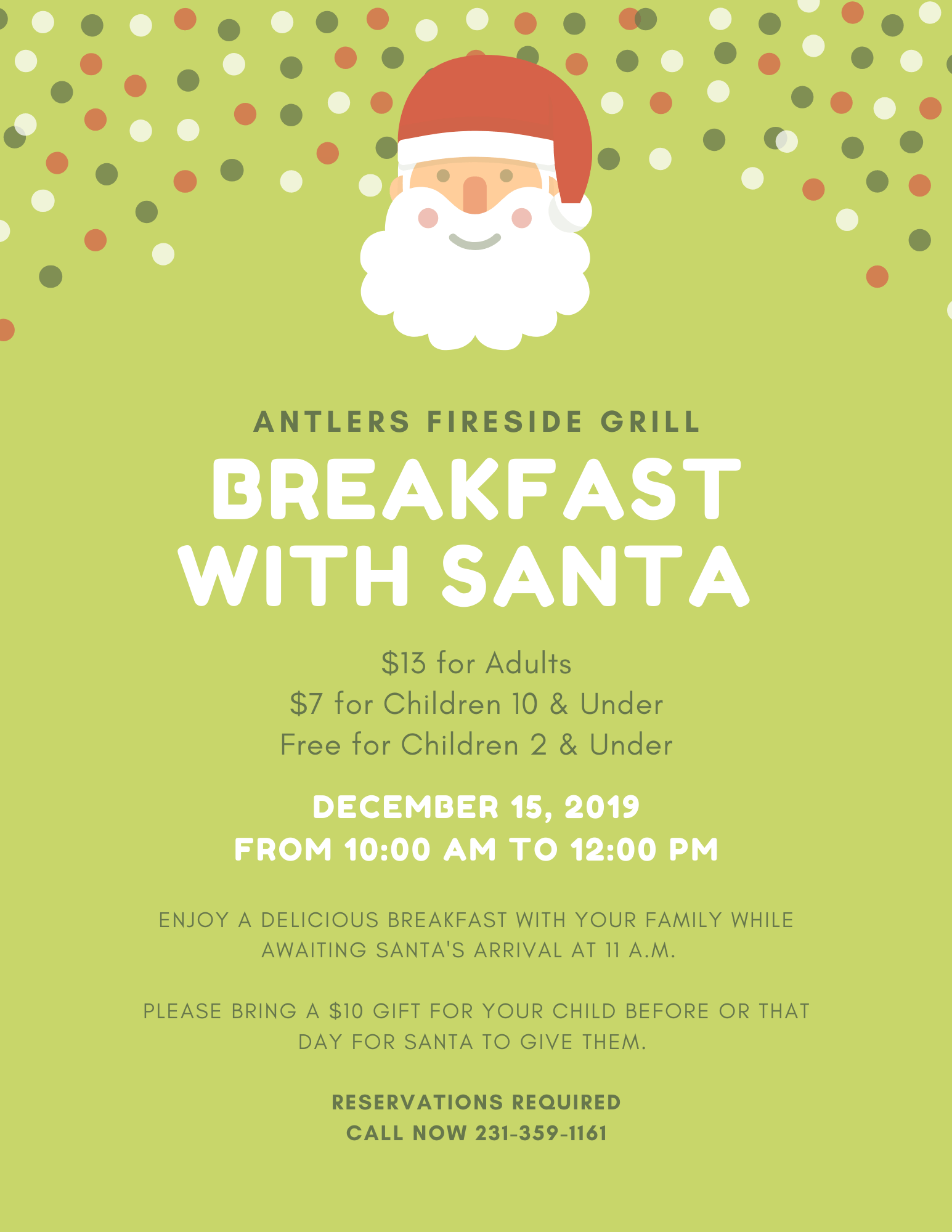 BREAKFAST WITH SANTA event flyer