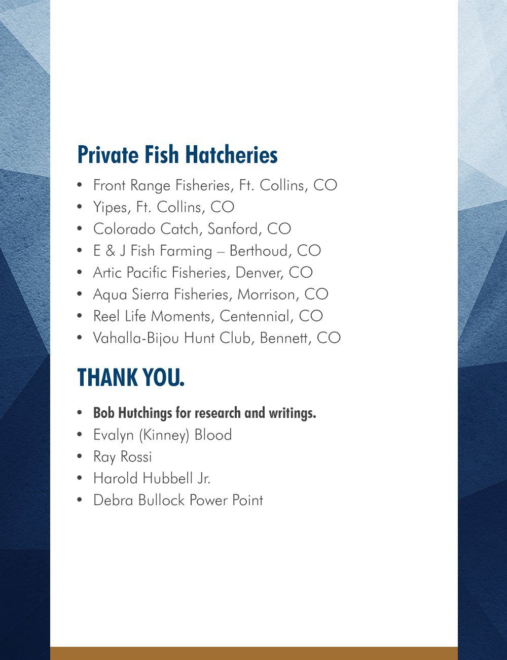 Private Fish Hatcheries