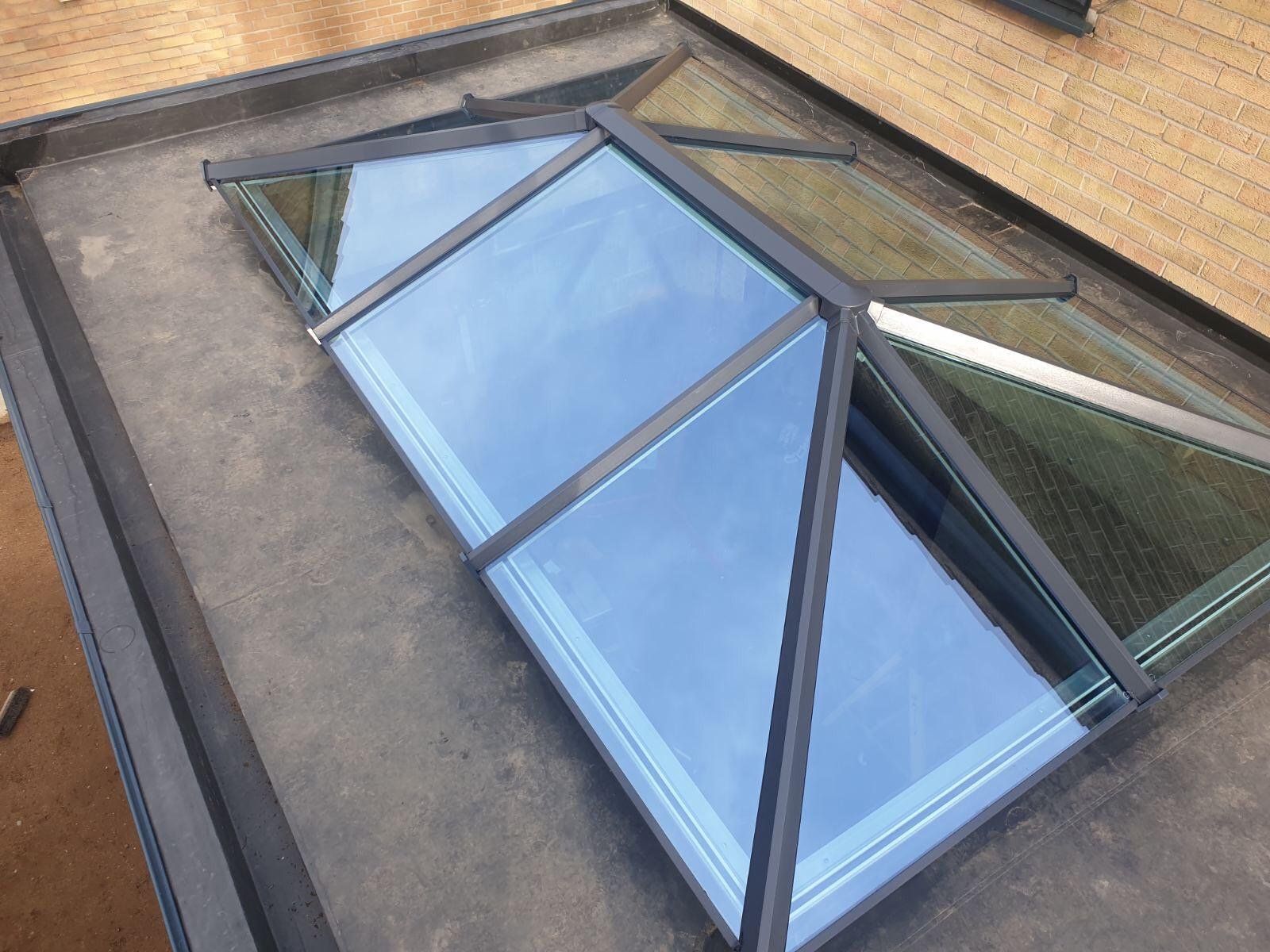a skylight on the roof of a building