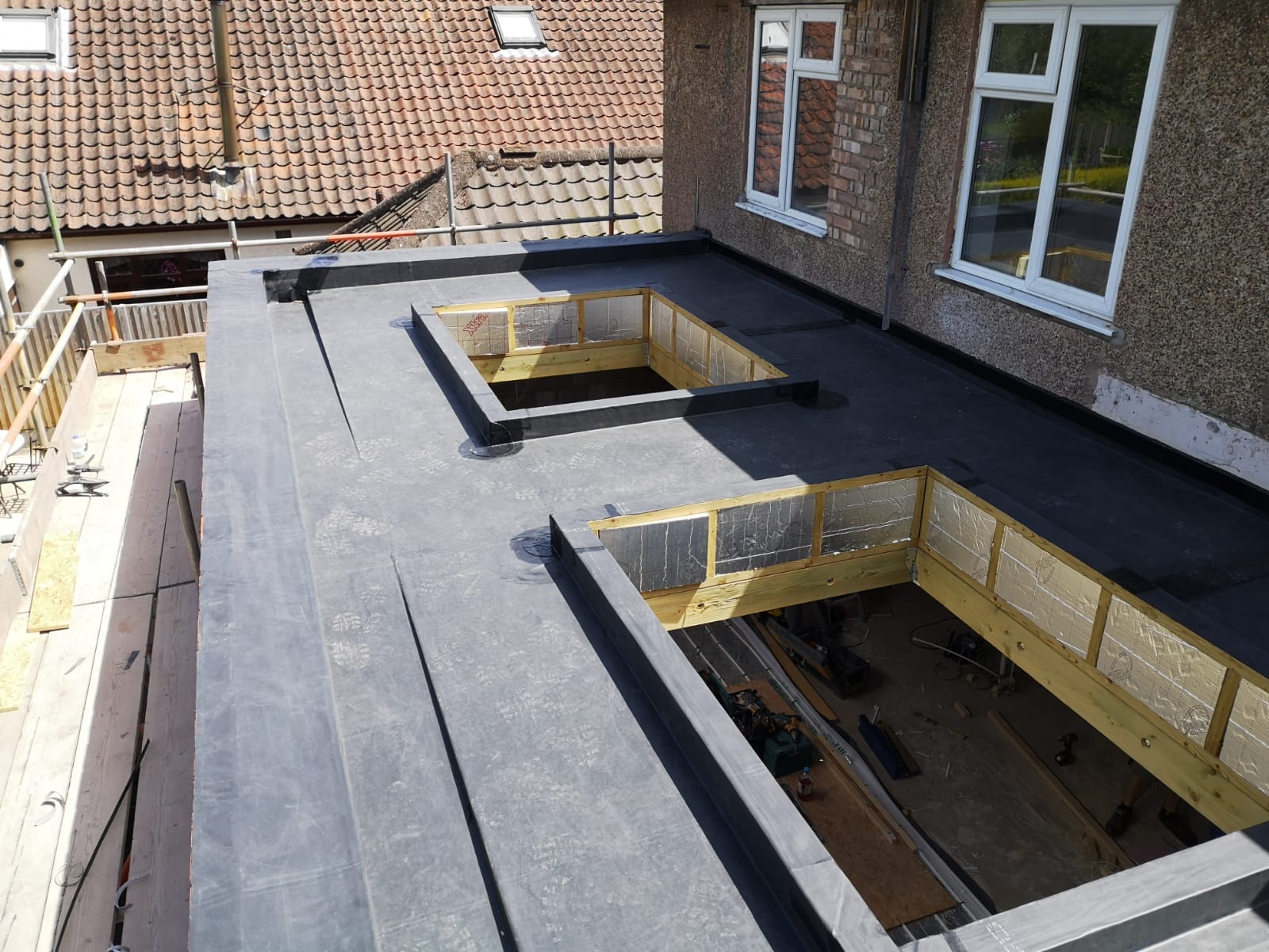 a roof with a hole in the middle of it