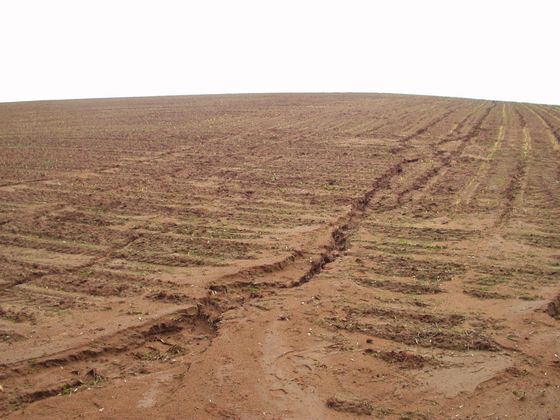 Soil ersion initiated by poor water infiltration