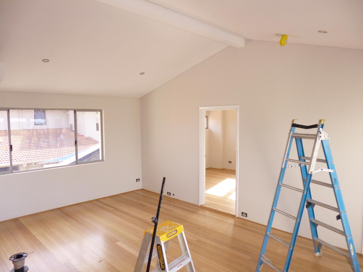 room with ladders