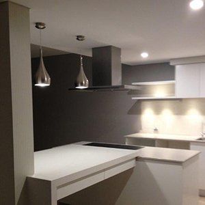 bright lights in kitchen