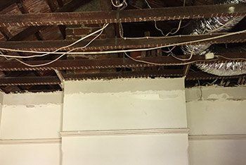 open ceiling being replaced