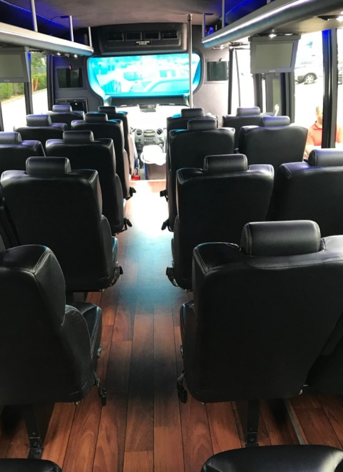 luxury shuttle bus with bathroom fresno