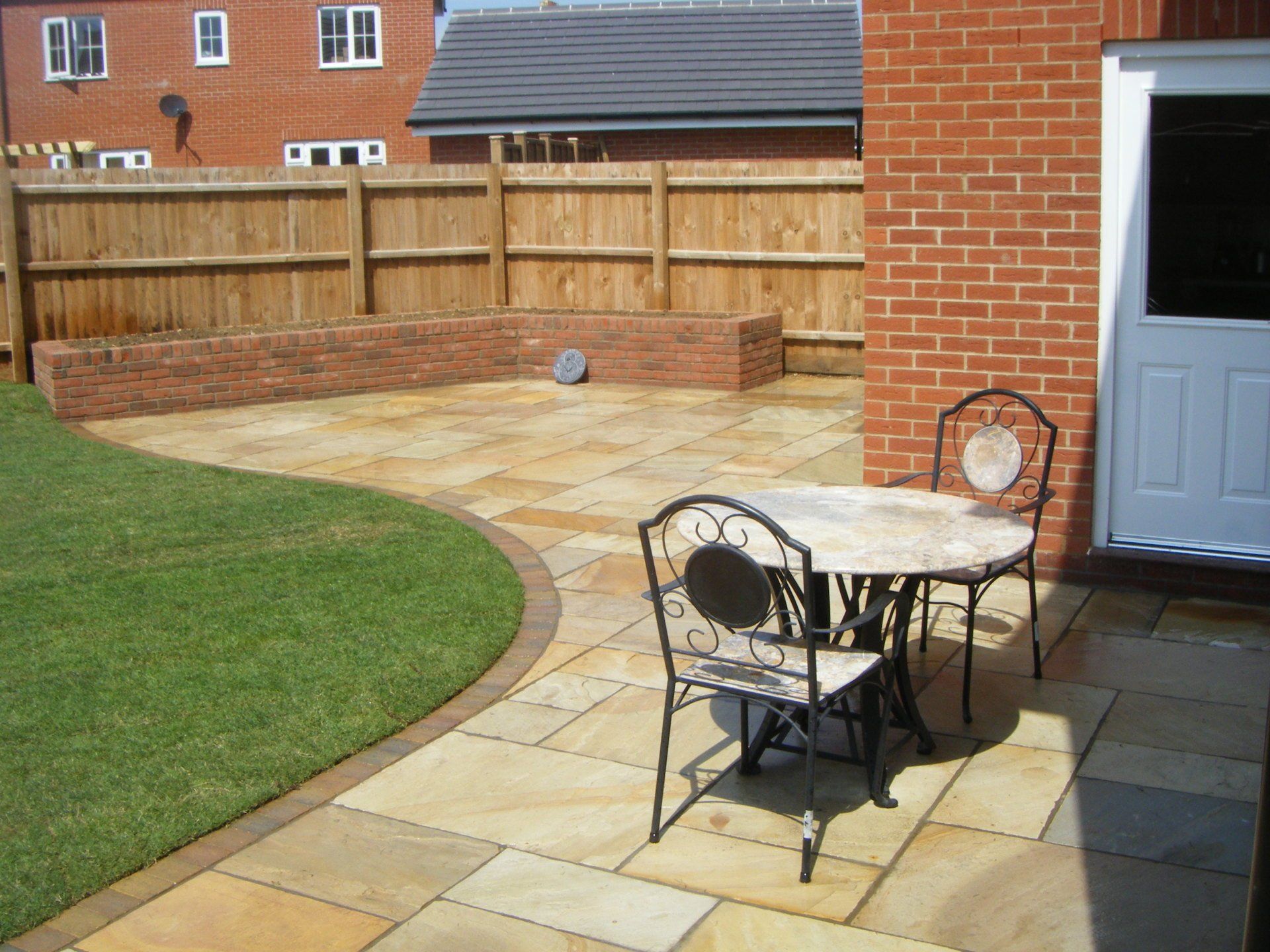 table and chairs in the garden