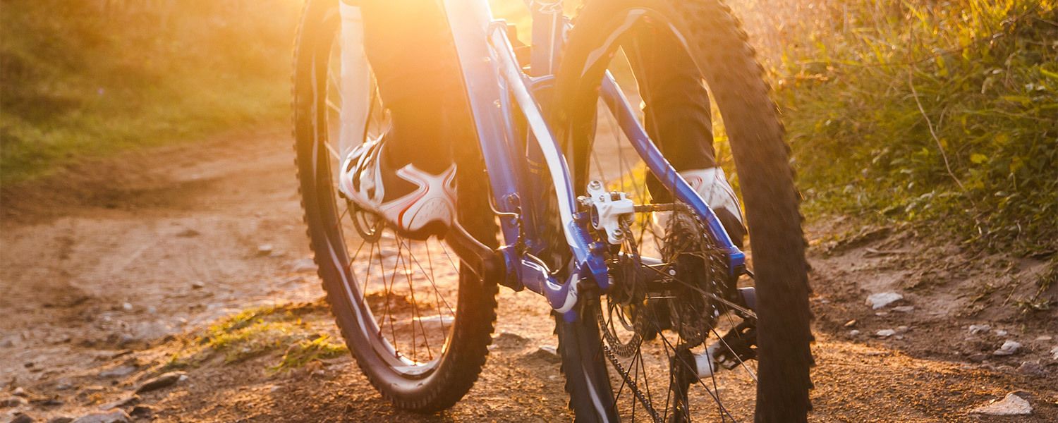 a man riding is bike