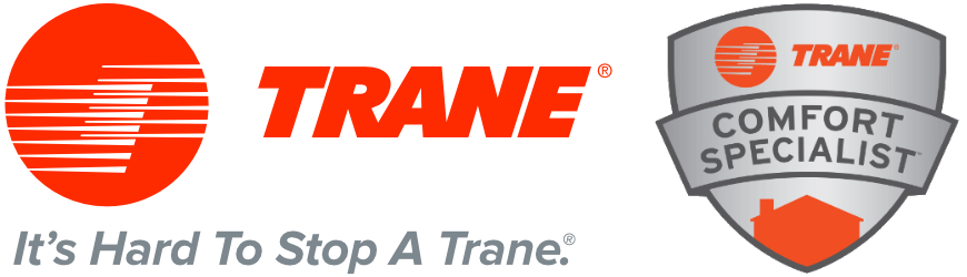 Trane logo with a red circular graphic, text