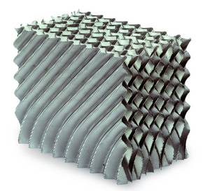 Eine Nahaufnahme eines Metallblocks auf einem weißen Hintergrund.