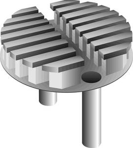 Eine Schwarzweißzeichnung eines Abflusses mit einem Loch in der Mitte.