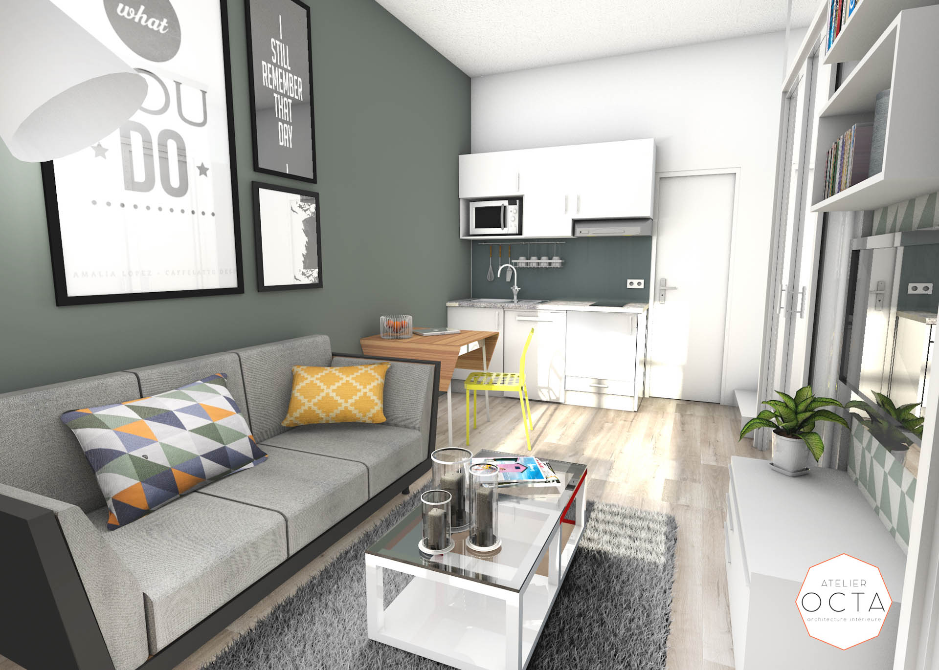 Projet home staging cuisine et salon