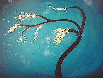 acrylic tree paintings