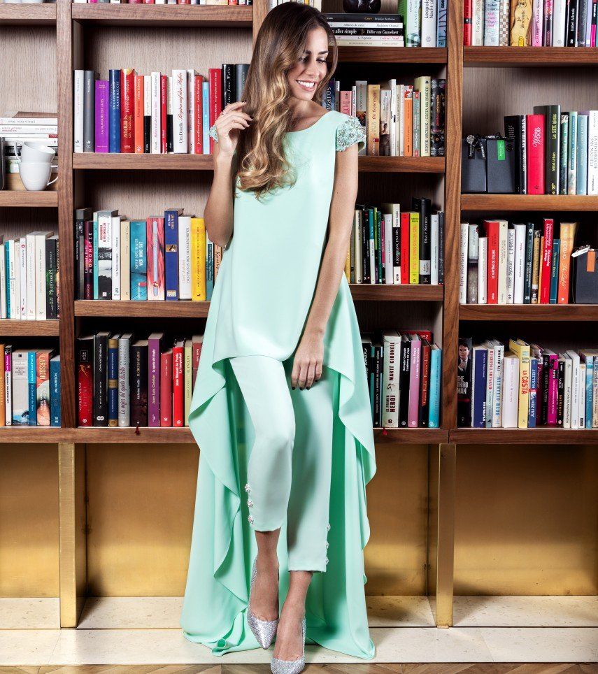 turquoise women's dress with half sleeve