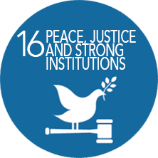A logo for 16 peace justice and strong institutions