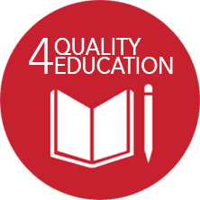 A red circle with the words quality education on it