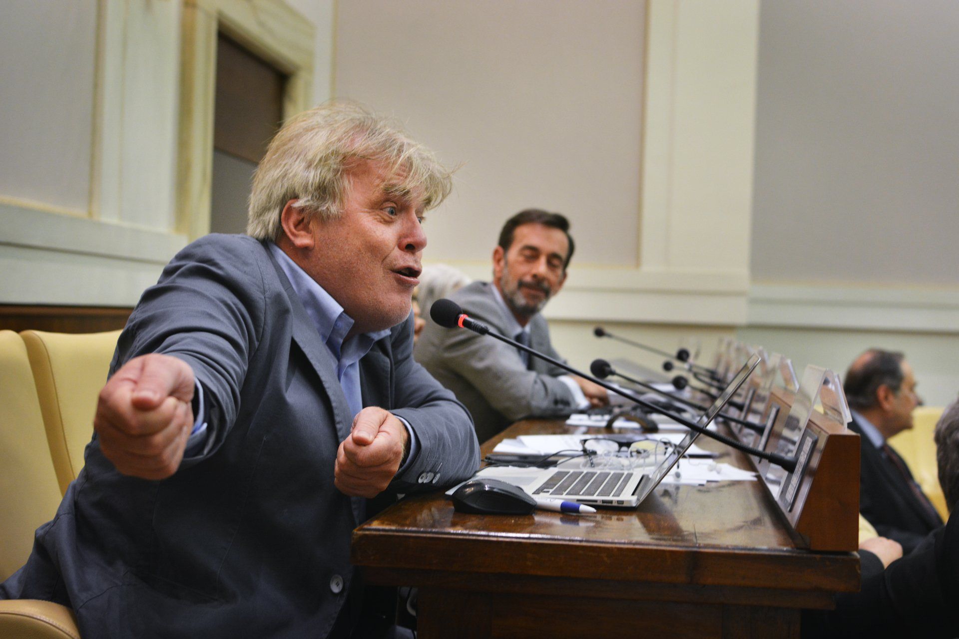 A man speaking at the Ethics in Action meeting