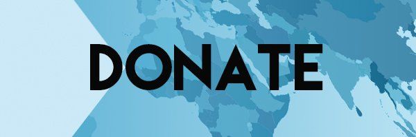 Donate The word donate is on a blue background with a map of the world.