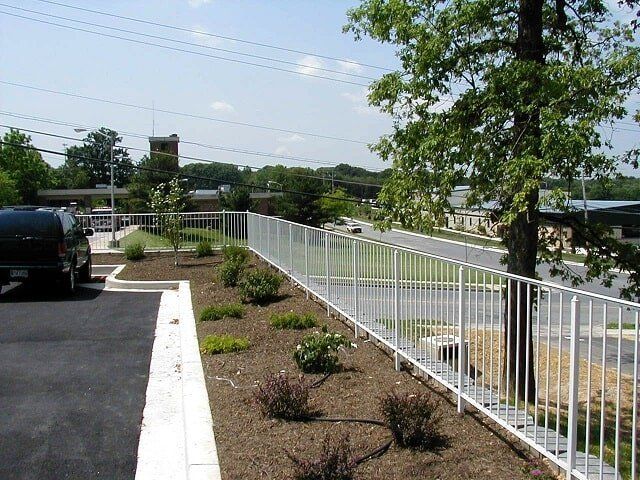Railings on Parking Lot — Baldwin, MD — J.W. Calvert MFG.