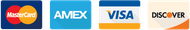 The logos for mastercard amex visa and discover are shown