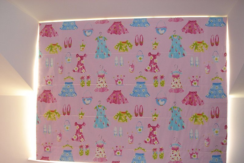 Roman pink blinds