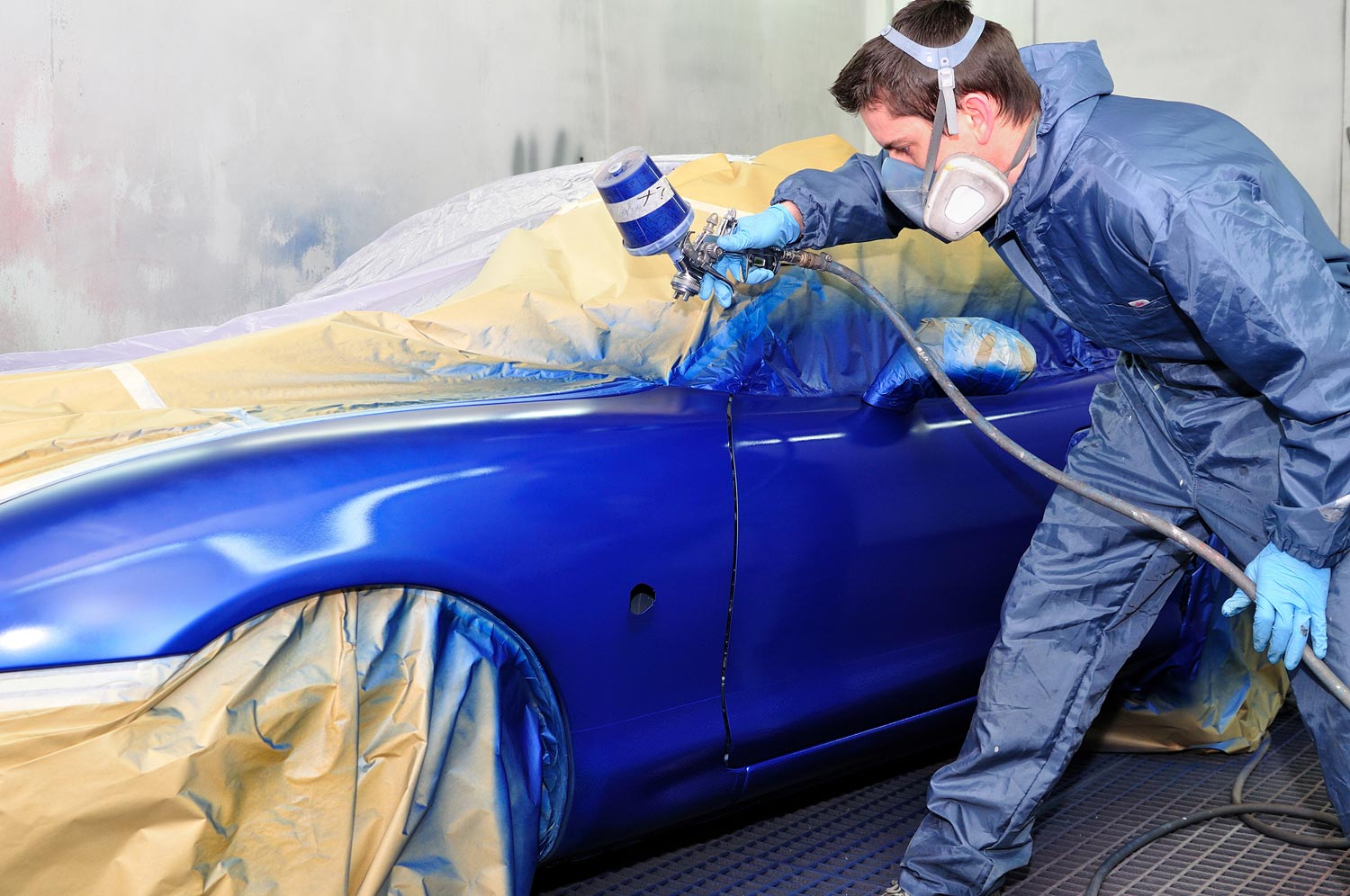 blue car