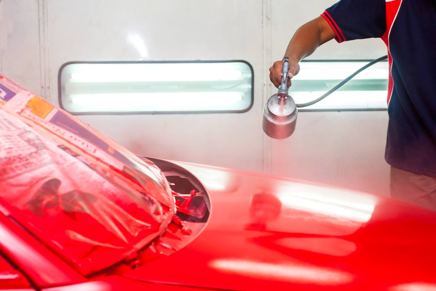 car painted red