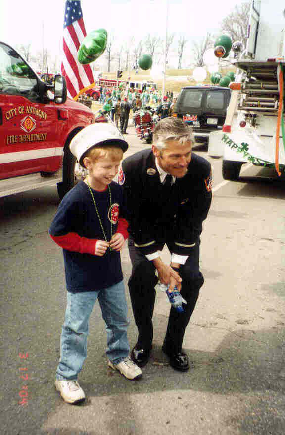 Cole O’Leary and his favorite FDNY fireman.