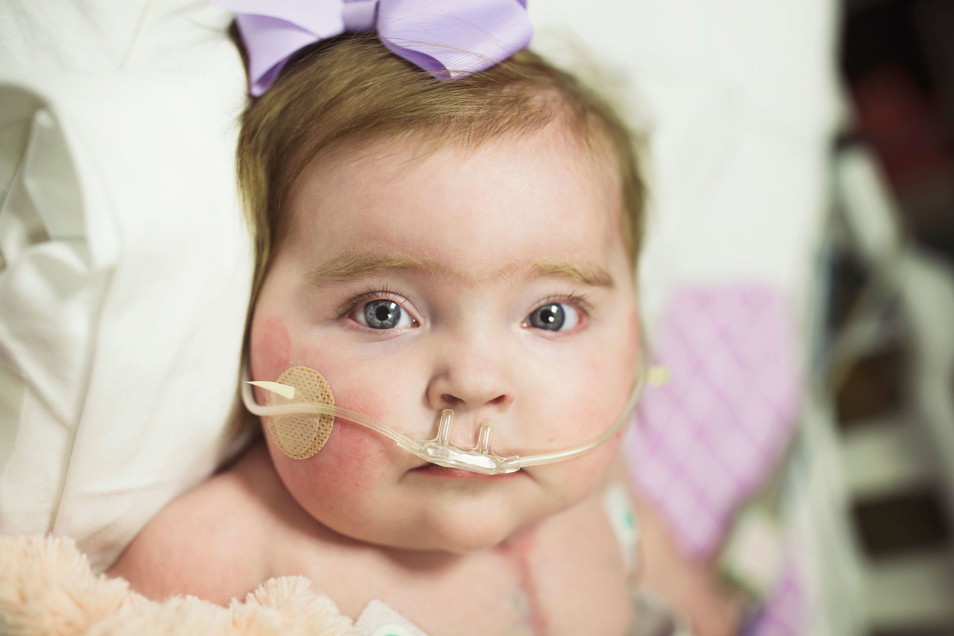 sick baby girl in the hospital world of broken hearts