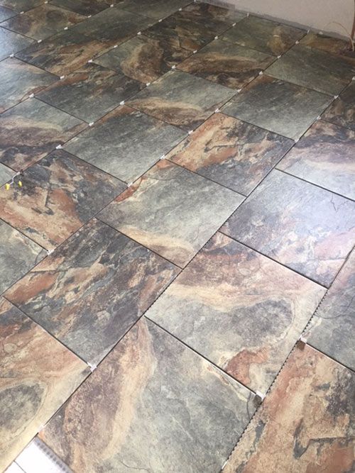 tile being laid