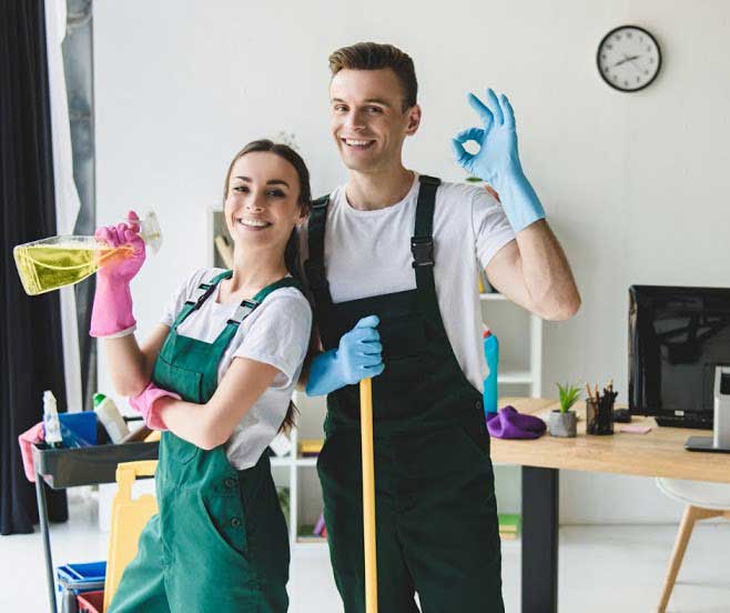 Two People Cleaning The Room — Atlanta, GA — Commercial Cleaning Services Two People Cleaning The Room — Atlanta, GA — Commercial Cleaning Services