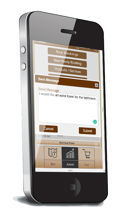 Mobile Phone showing CRM interface
