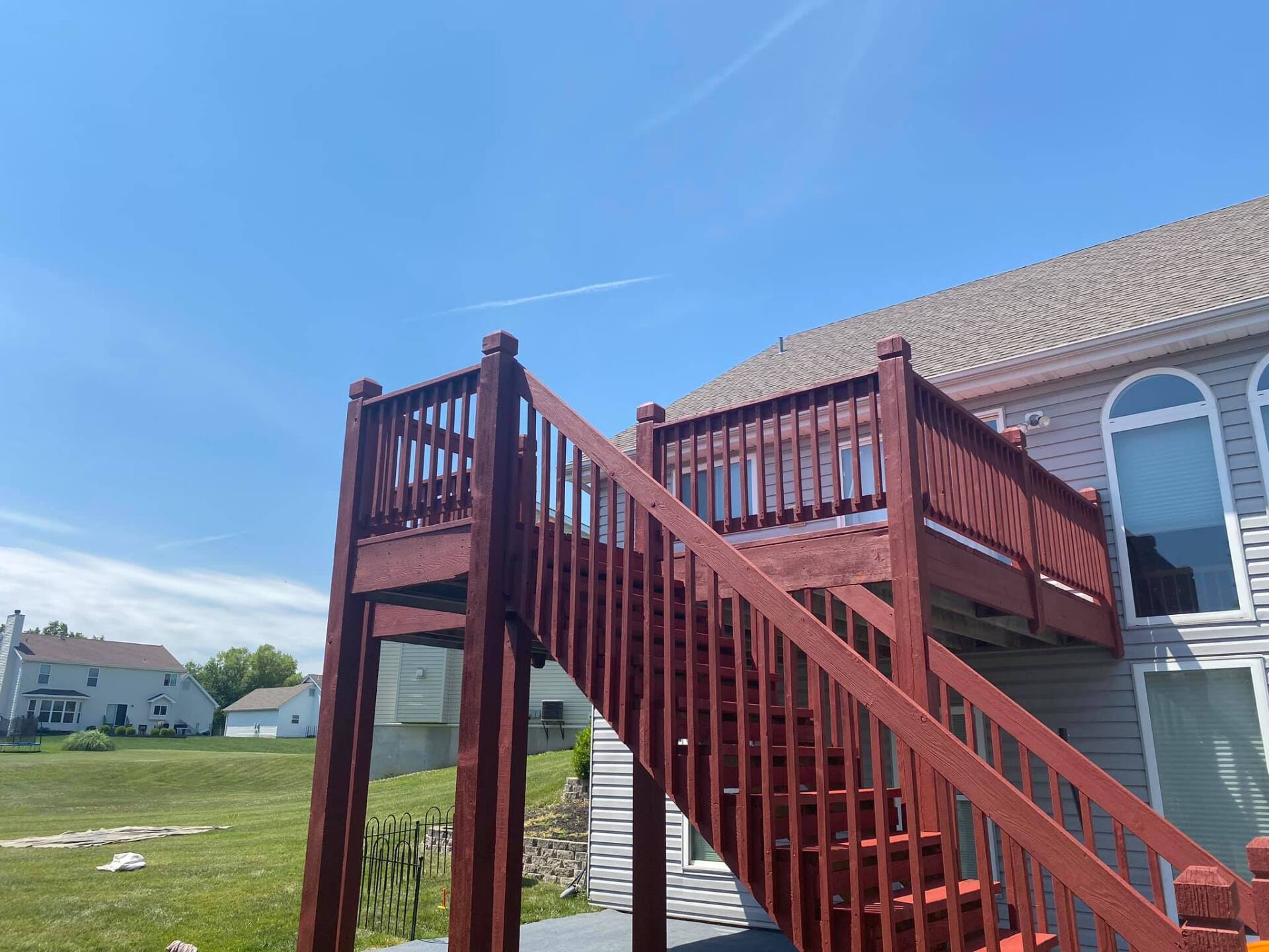 painted wooden railing