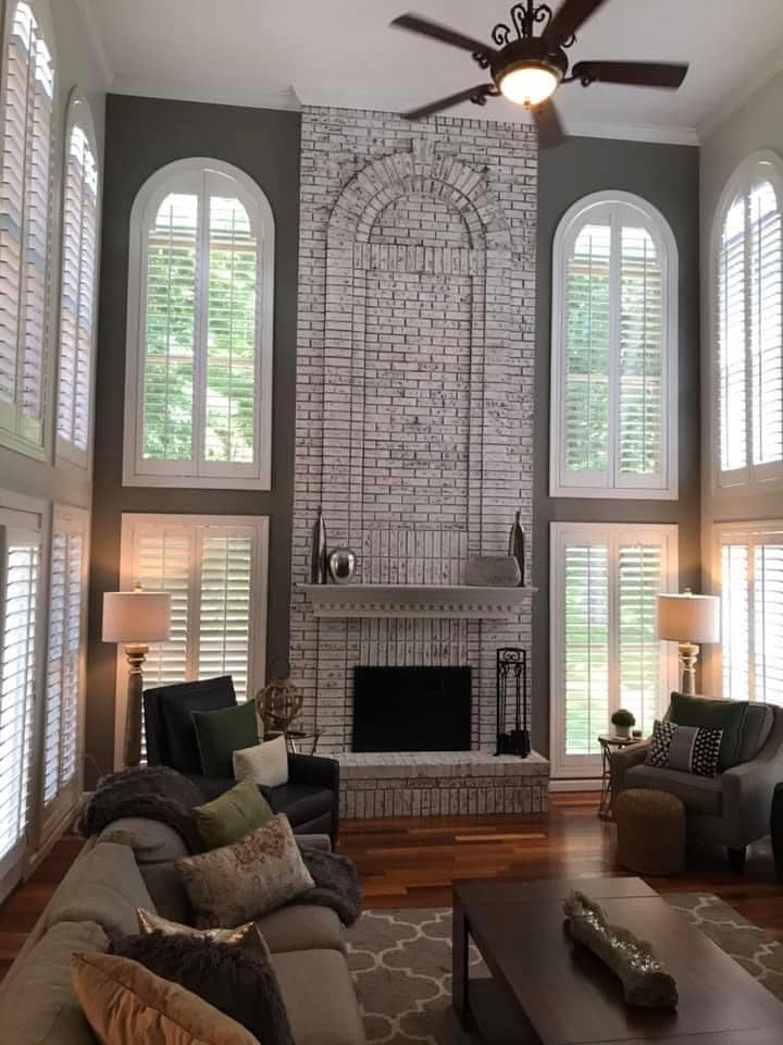 freshly painted fireplace