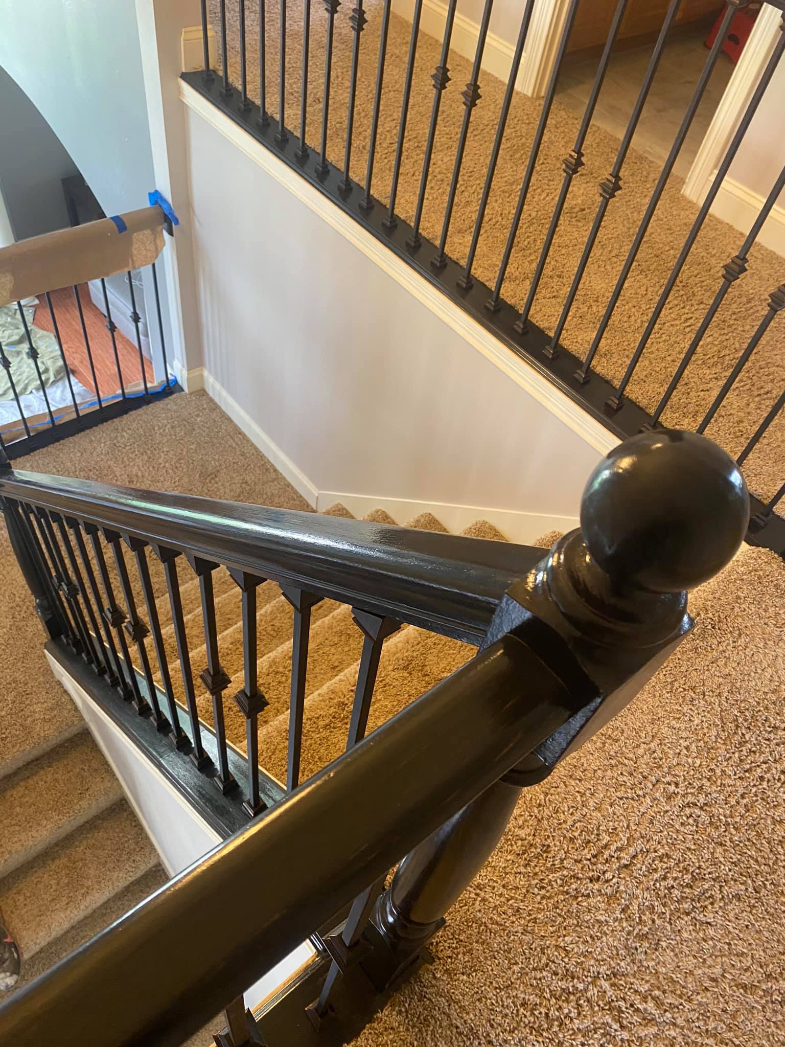 freshly painted staircase