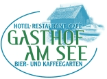 Ein Logo für ein Hotel-Restaurant-Café namens Gasthof am See