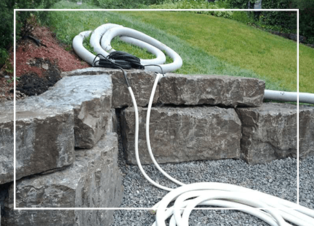 Sump Pumps & Battery Back-up Sump Pumps Flooded residential yard and landscaping
