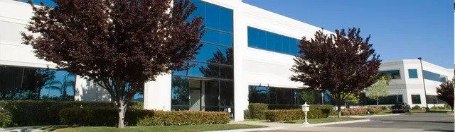 Trees In Front of a White Commercial Building — Hempstead, NY — Harder Services Inc