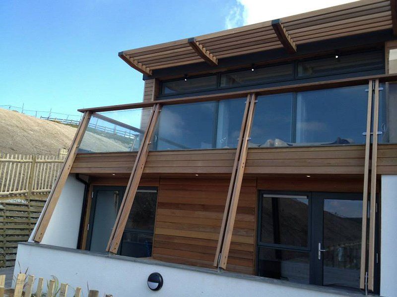 balcony with glass railing
