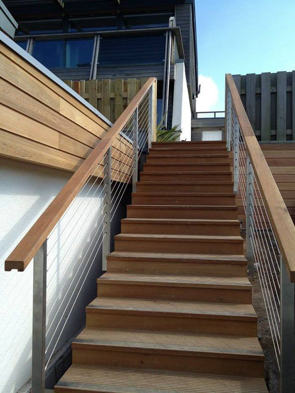 staircase with wooden steps