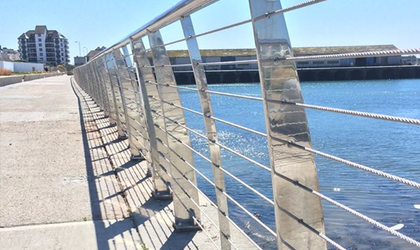steel fabricated railing for a bridge