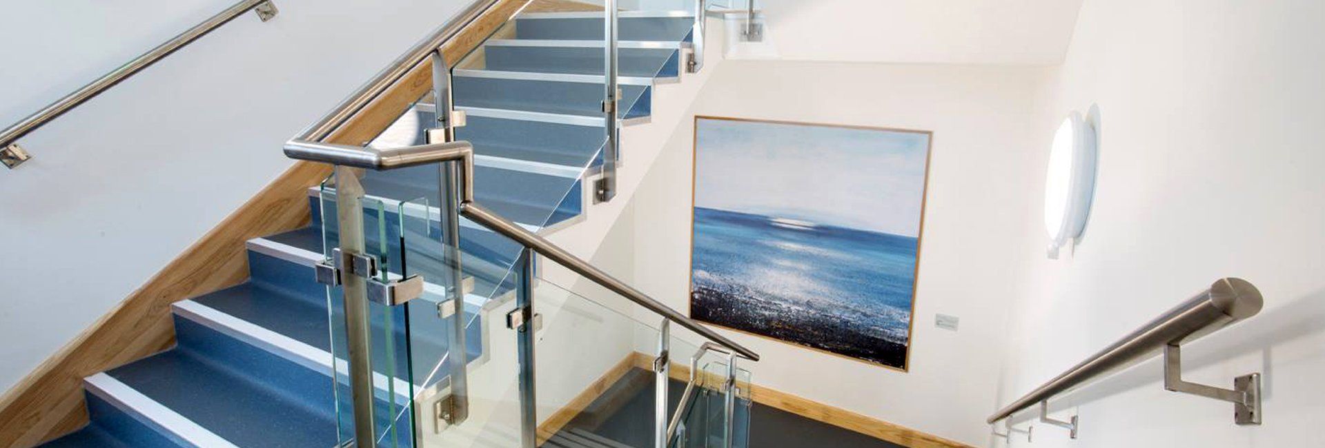glass railing for the staircase