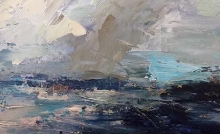 Clouds Gathering over Rocky Shore