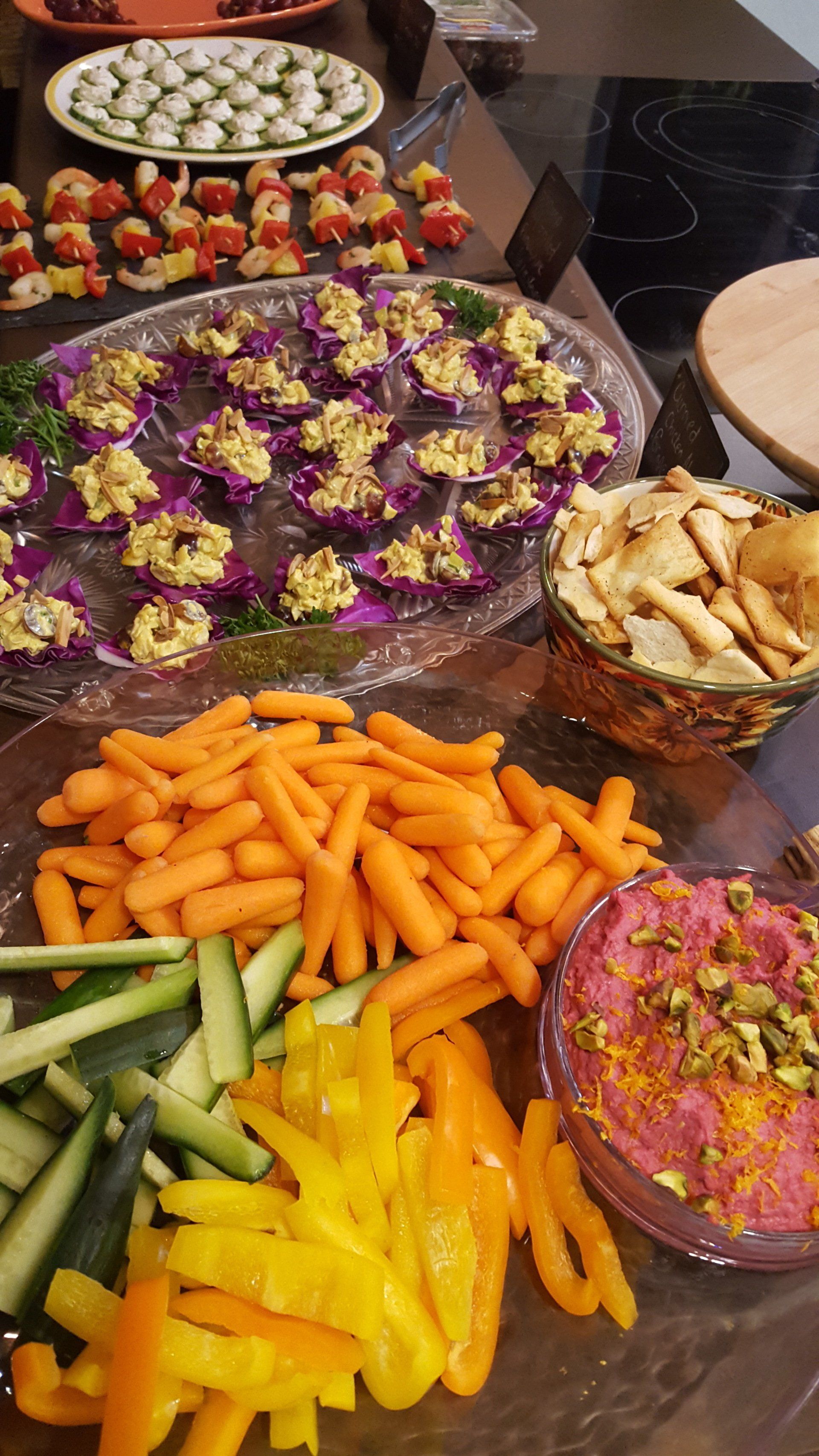 buffet table with food