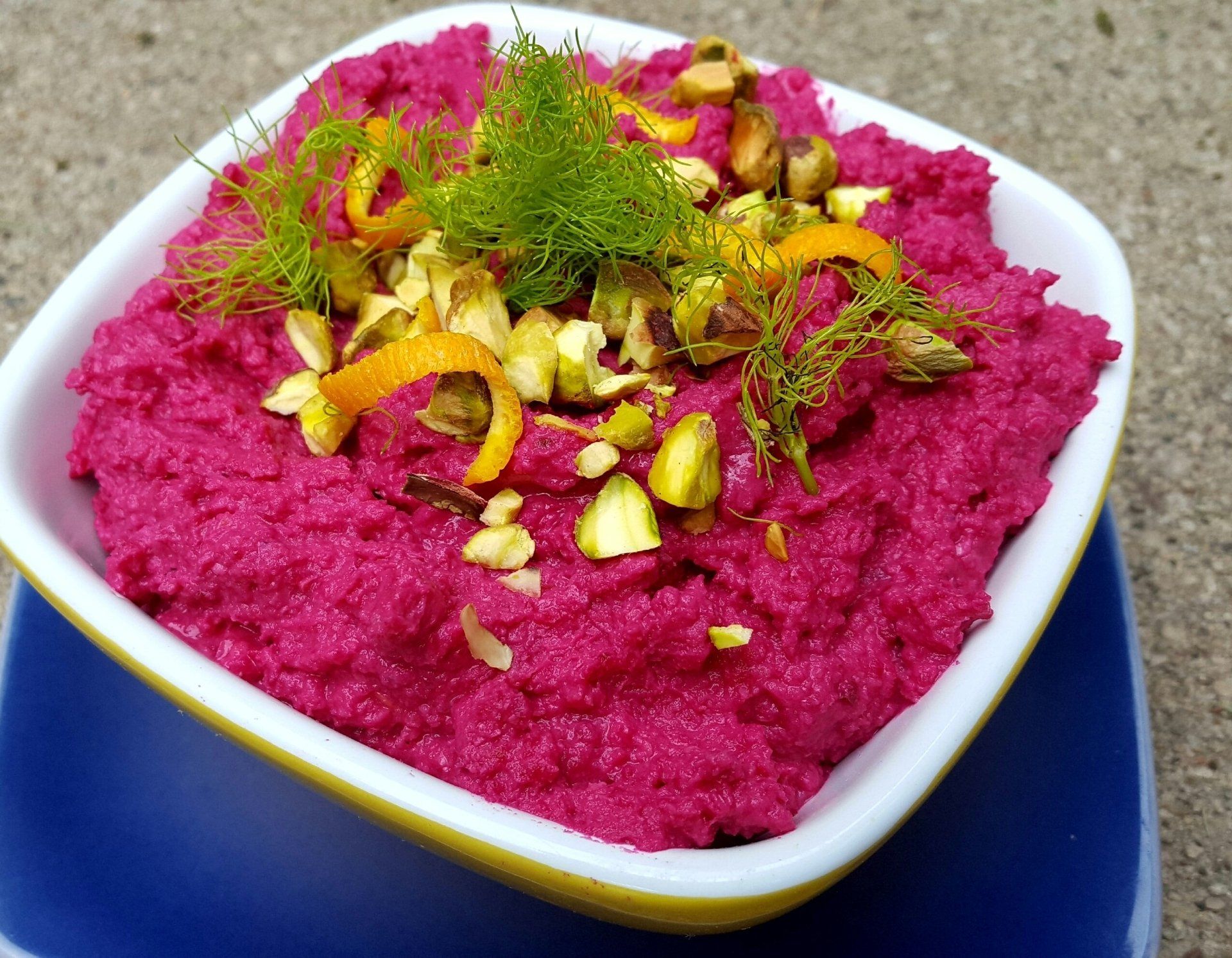 Beet hummus with dill