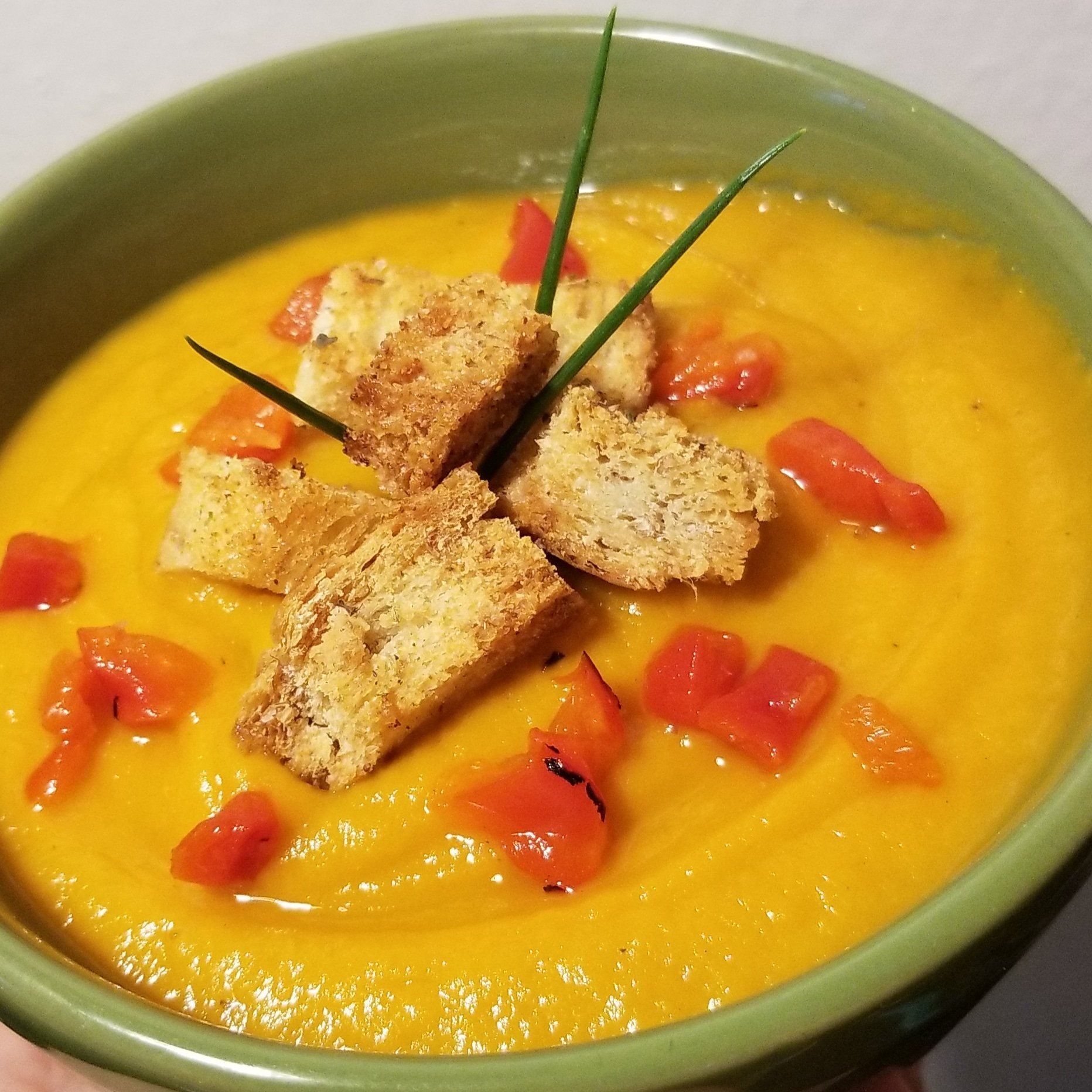 Carrot and red pepper soup