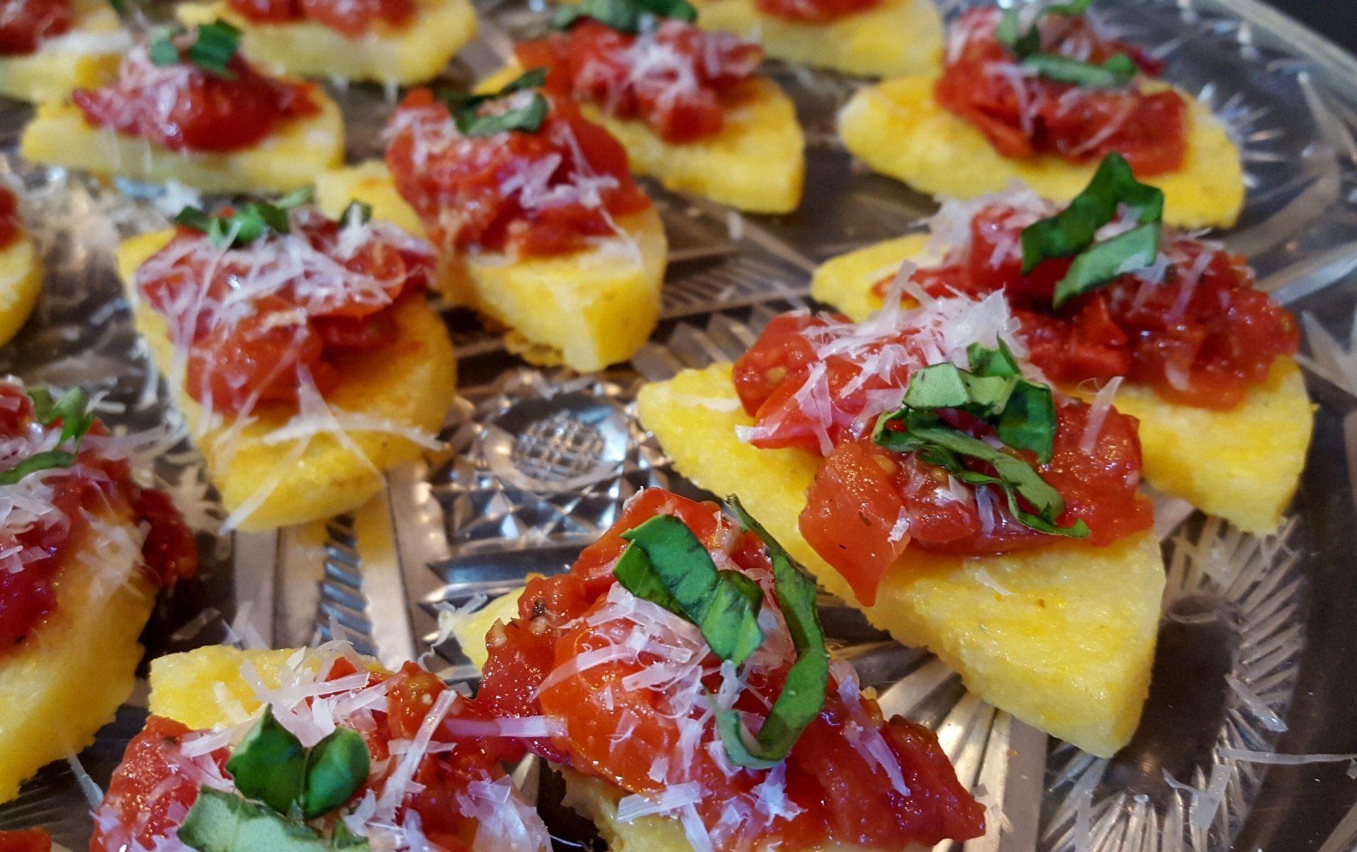 Gluten Free Polenta Tomato and Jam Bites